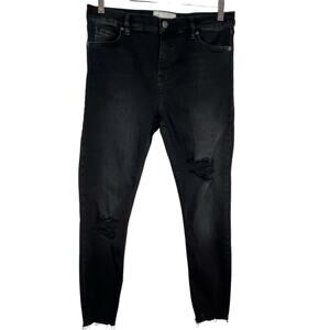 Free people black jeans distressed skinny 29S
